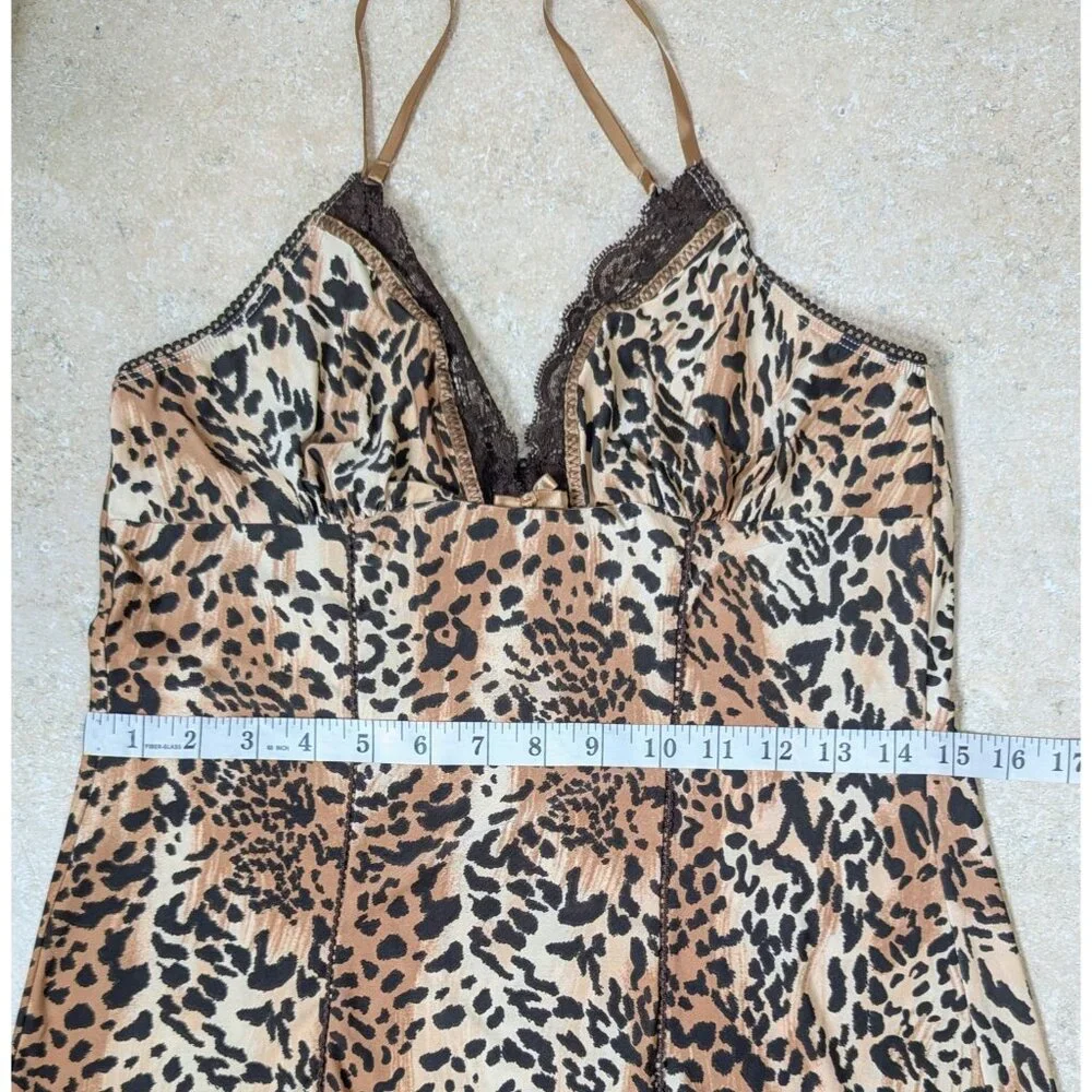 Womens Size Small 2 Pc Babydoll‎ Cami & Shorts Pajama Set Leopard Vintage Retro